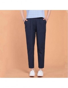 Pants & Capris Autumn 2019 Spring Summer Women cotton Linen Pants Casual Solid Elastic Waist Harem Pant Plus Size M-5XL 6XL B...