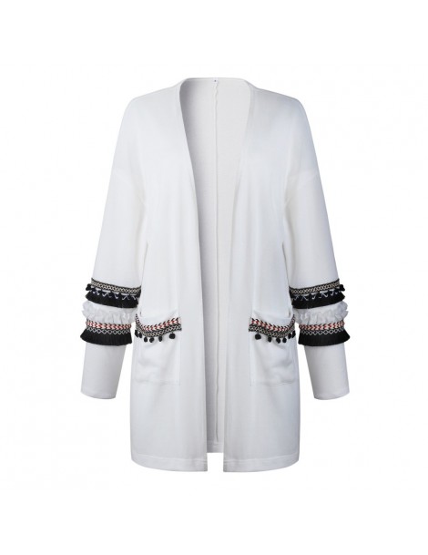 Jackets new autumn women long coat long sleeve cardigan with pockets casual patchwork women elastic coat - gray - 4J303721272...