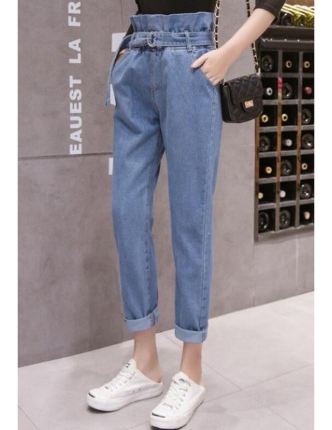 Jeans Women Jeans Denim Pants 2019 Spring Summer Fashion Female Vintage Loose Casual Elastic Waist Jeans Demin Harem Pant Tro...