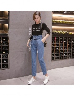Jeans Women Jeans Denim Pants 2019 Spring Summer Fashion Female Vintage Loose Casual Elastic Waist Jeans Demin Harem Pant Tro...