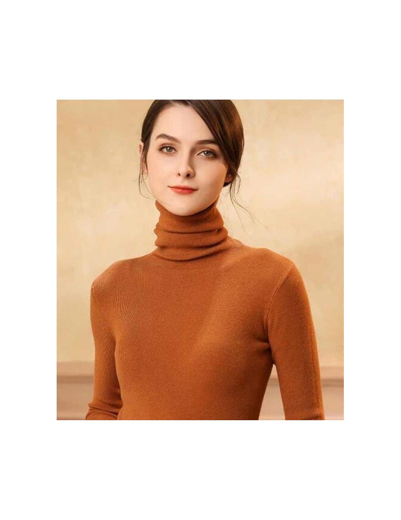 Pullovers High Quality Autumn Winter Warm Women Sweater Thick Turtleneck Pullover Sweater Fashion Rib Knitted Female Jumper T...
