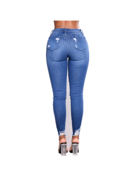 Jeans 2019 New Jeans Plus Size 3XL Pencil Pants Women High Waist Slim Hole Ripped Denim Casual Stretch Skinny Trousers Jeans ...