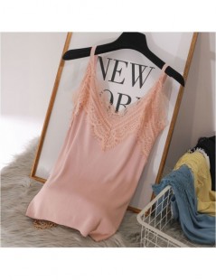 Tank Tops 2019 Sexy basic lace camisole Summer knit Tank top Women Adjustable strap camisole female camis High Elasticity top...