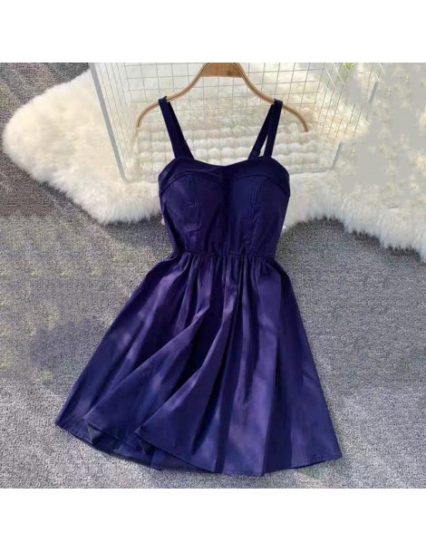 Dresses Marwin 2019 New-Coming Summer Solid Knee-Length Spaghetti Strap Strapless Dresses High Street Empire Style Party Holi...