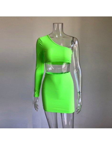 Women's Sets 2 piece set women festival clothing two pieces sets sexy neon crop tops and skirt set co ord tracksuits matching...