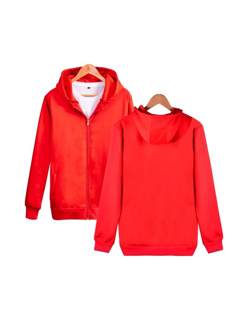 Winter Solid Color Hooded Sweatshirts Boy Zipper Hoodies Fashion Funny Coat Casual Hoodies Boy Hip Hop 4XL Clothes - Red - 4...