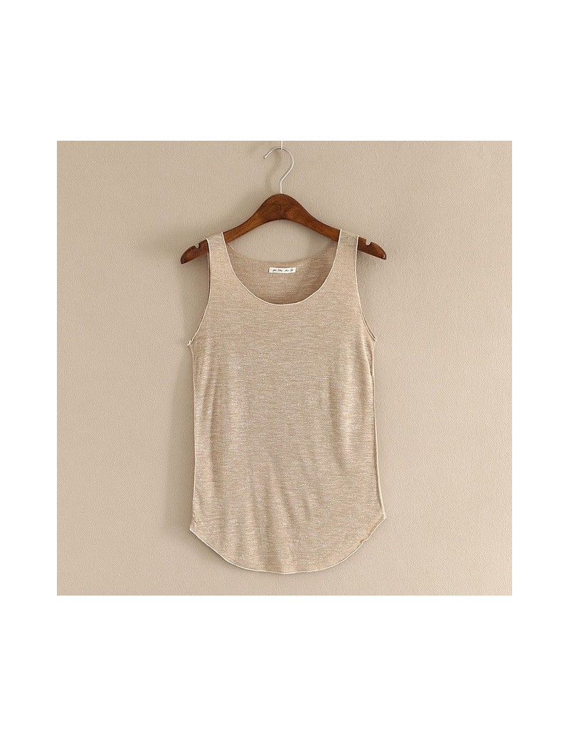 Tank Tops Spring Summer New Tank Tops Women Sleeveless Round Neck Loose T Shirt Ladies Vest Singlets - Khaki - 4T3922317320-7...