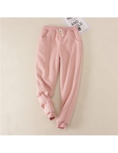 Pants & Capris Winter Lambskin Thicker Elastic Waist Pants Loose Large Size Black Pink Cotton Harem Pants Women Casual Warm T...