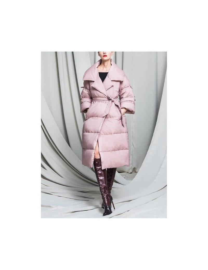 Parkas Women Winter Jacket 2018 New V-neck Fashion Loose Parka Women Winter Coat Warm Thicken Long Three Quarter Overcoat - P...