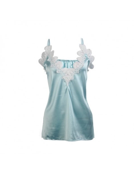 Camis New Women Summer Lace Vest Top Sleeveless Blouse Casual Tank Tops T-Shirt - Sky Blue - 4Y4146811320-2 $6.12