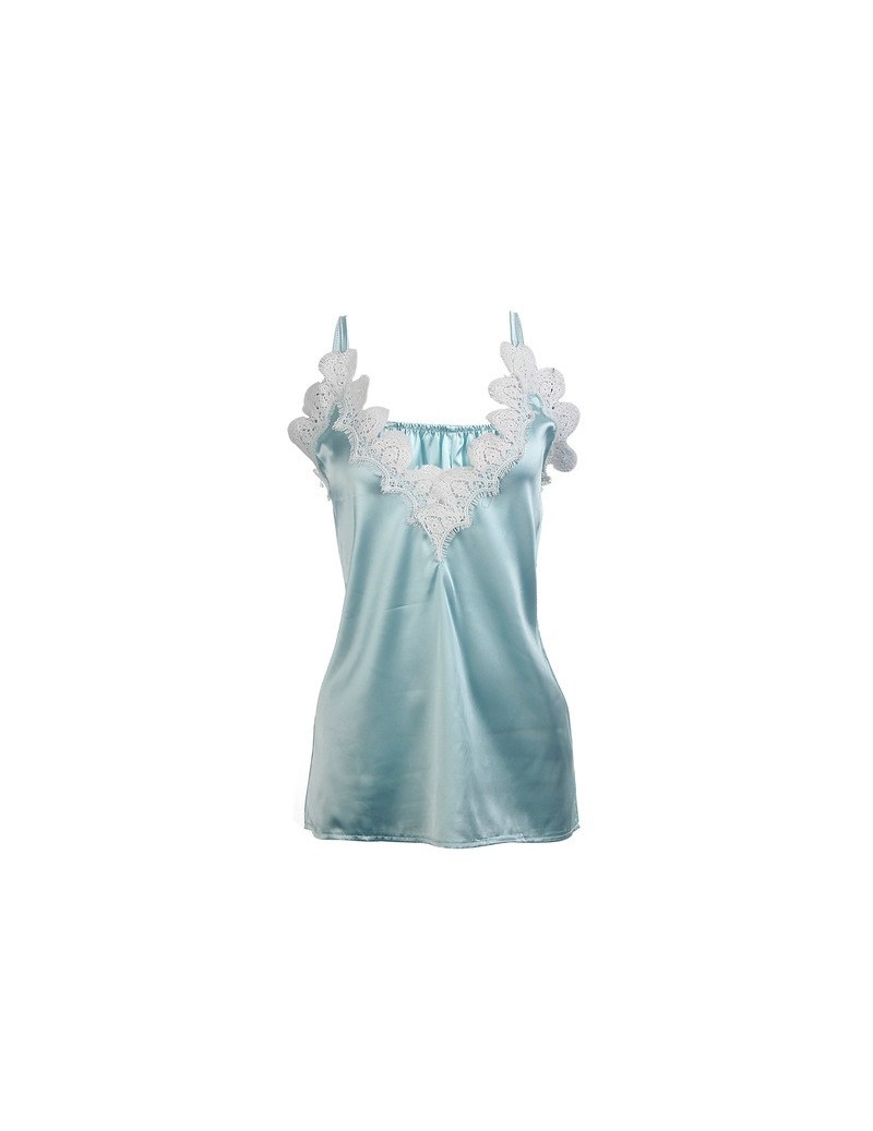 Camis New Women Summer Lace Vest Top Sleeveless Blouse Casual Tank Tops T-Shirt - Sky Blue - 4Y4146811320-2 $18.36