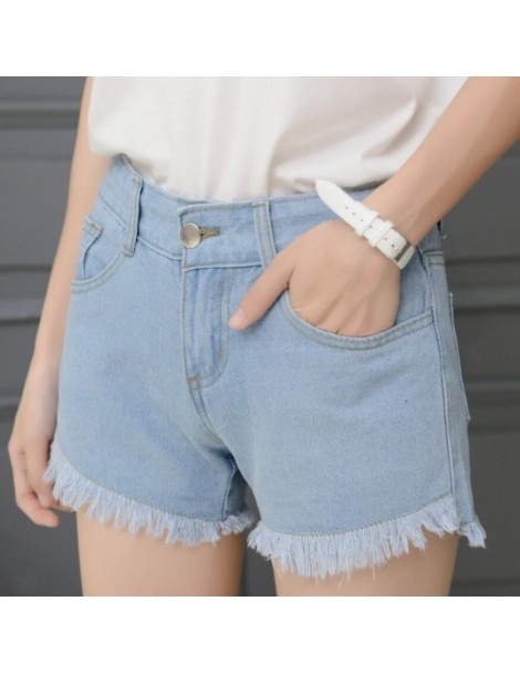 Shorts 2019 summer Women Denim Shorts High Waist Tassel Style Jeans Large Size Short Pants Female shorts White black - Black ...
