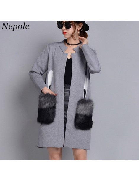 Cardigans Hairy Pocket Knitted Women Cardigan Casual Loose Fashion Print Elegant Open Stich 2019 Autumn Winter New OF Sweater...