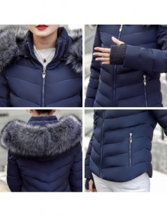 Parkas 2019 Autumn Winter Jacket Women Parkas for Coat Fashion Female Down Jacket With a Hood Large Faux Fur Collar Coat - br...
