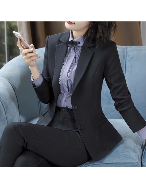 Pant Suits Elegant Black Pant Suits Women Business Work Jacket Trousers Fashion Casual Office Pants Blazer Set Female Clothin...