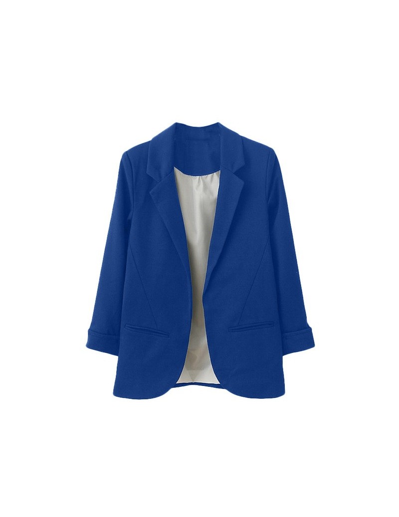 OL Style Nine Quarter Cuffed Sleeve Blazer Elegant Slim Suit Coat Vintage Office Work Open Suits Outerwear high quality - I ...