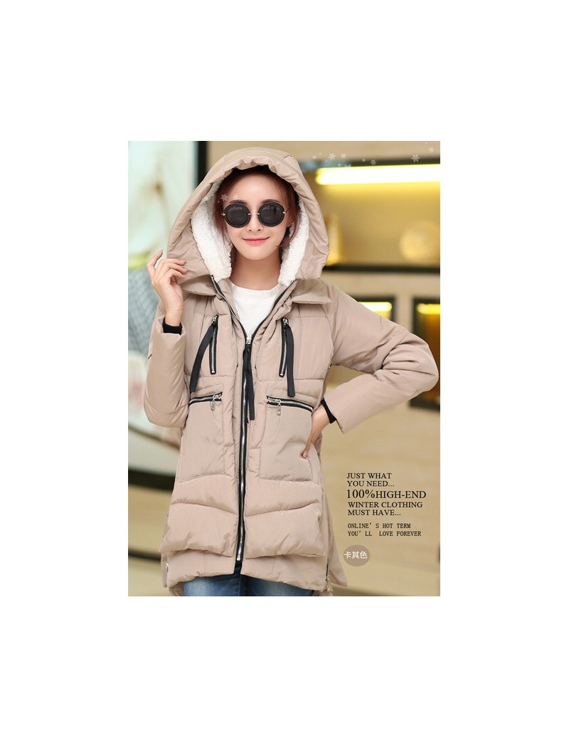 Winter Women Warm Jackets Coats Basic Long Parka Outerwear Cotton Zip Fashion Jacket S-3XL Casual Female Coats Y24 - Khaki -...