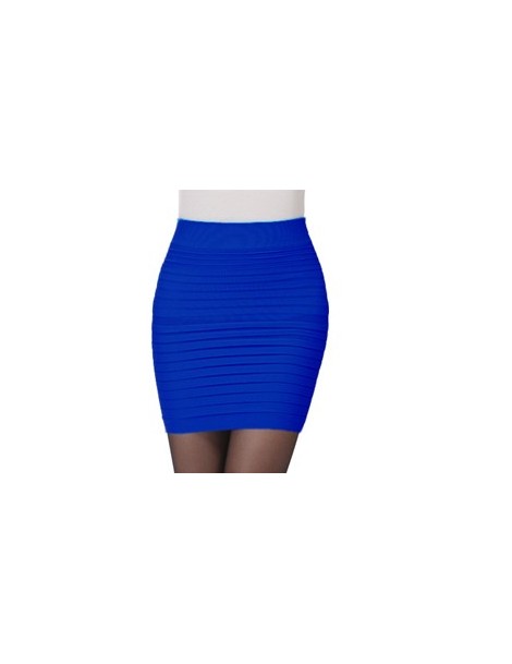 Skirts Cheapest New Fashion 2019 Summer Women Skirt High Waist Candy Color Plus Size Elastic Pleated Sexy Short Skirt - navy ...