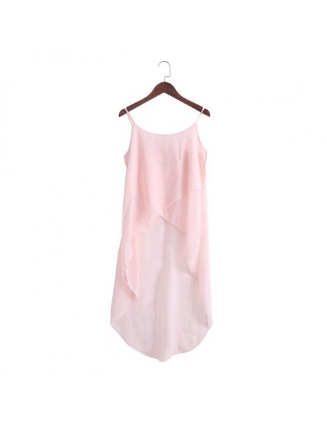 Camis Summer Women Camsis Robe Sexy Casual Sling Strap Chiffon Beach tops - pink - 4E3928428256-2 $13.02