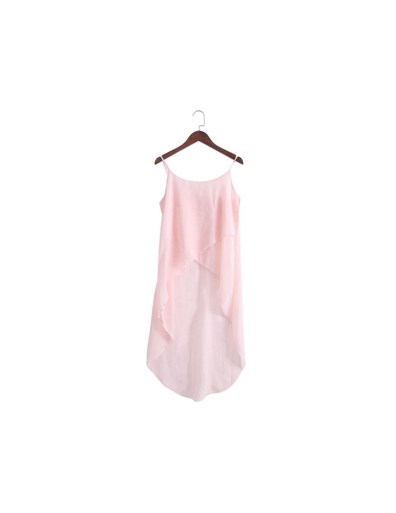 Camis Summer Women Camsis Robe Sexy Casual Sling Strap Chiffon Beach tops - pink - 4E3928428256-2 $22.61