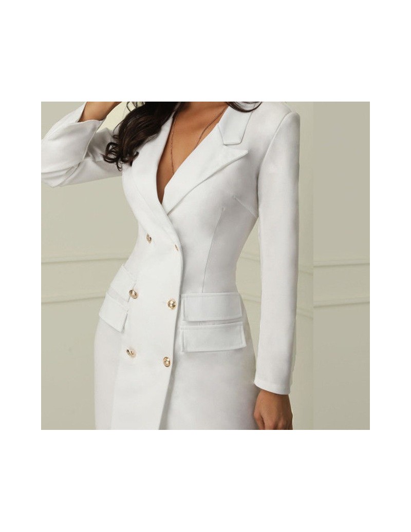 Blazers Autumn Winter Suit Blazer Women 2019 New Casual Double Breasted Pocket Women Long Jackets Elegant Long Sleeve Blazer ...