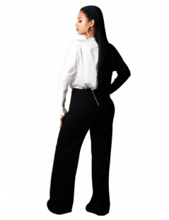 Jumpsuits White Black Color Block Patchwork Jumpsuit Women Elegant Long Sleeve Sexy V Neck Women Jumpsuit Office Lady Female ...