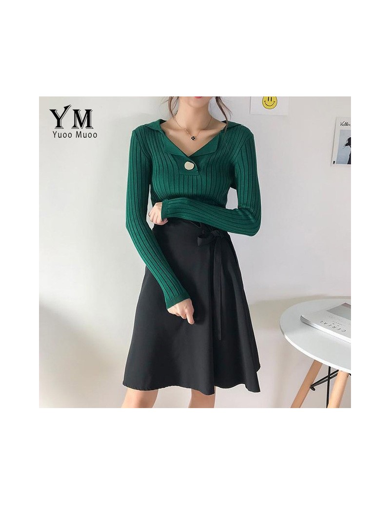 Pullovers New Fashion Single Button Design Sweater Women Turn-down Collar Pullover Slim Knit Sweater Female Outwear Solid Top...