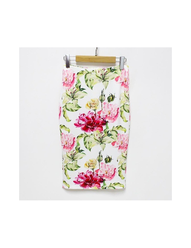 Pencil Wrap Office Skirts Women's Floral High Waist Skirts Vintage Elegant Print Midi Skirt 2018 Summer Wholesale Dropshippi...