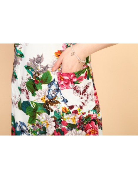 Dresses L-5XL 2019 Women Dresses Plus Size Slim Tunic Milk Silk Print Floral Printed Vestido Feminino Loose Casual Dress - 35...