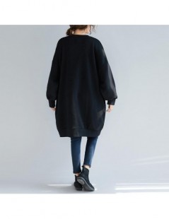 Hoodies & Sweatshirts Plus Size Women Hoodies Sweatshirts Winter Female Lady Loose Big Pullover Tops Batwing Black Thicken Co...