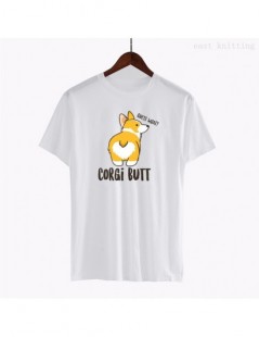 T-Shirts Harajuku T shirts Women Funny Corgi Butt Tee Tops Fashion Female Casual T-Shirt - WTQWT0728-white - 4K4119040702 $7.42