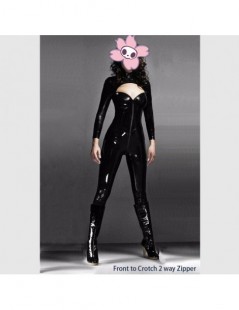 Jumpsuits 2016 Retro Sexy Faux Leather Catsuit Jumpsuit bodysuit playsuit overalls women rompers Mesh Jumpsuit Women Clubwear...