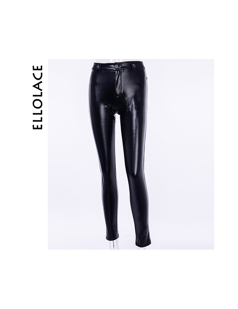 Gothic ruching pu leather pants women heart pants patchwork pencil pants fashion solid black female spring trousers streetwe...