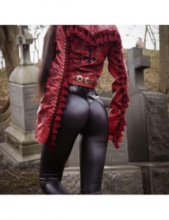 Pants & Capris Gothic ruching pu leather pants women heart pants patchwork pencil pants fashion solid black female spring tro...