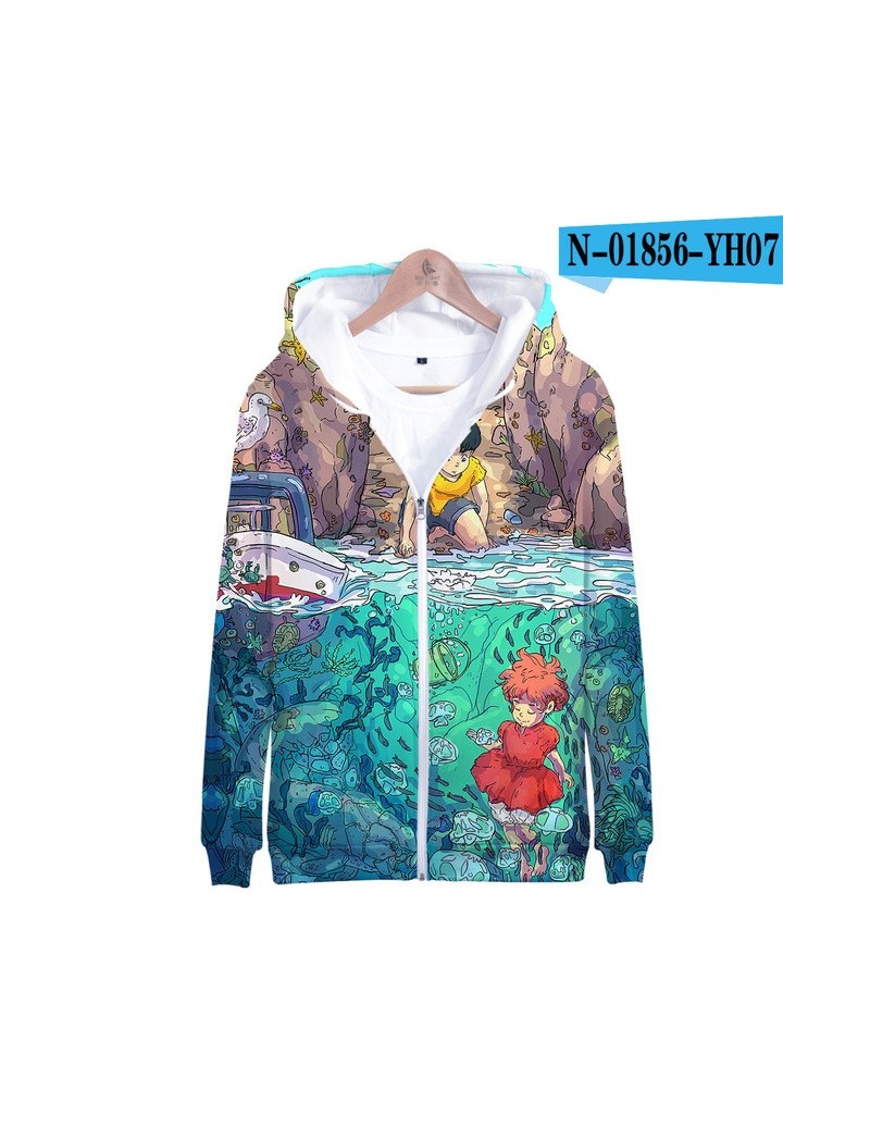 2019 Anime Movie Ponyo On The Cliff Zipper Hoodies Sweatshirt Fashion Zip-up Brand Personality Sweatshirt Autumn Winter Clot...