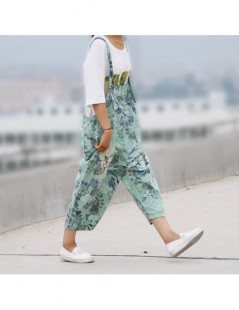 Jumpsuits Women Summer Loose Casual Overalls Calf Length Ladies Floral Print Trousers 2018 Flower Printing Jumpsuits Overalls...