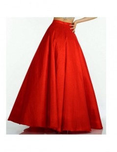 Skirts Formal Chic Hot Red Floor Length Skirts For Women To Formal Party Taffeta Long Skirts Fashion Zipper Style Custom Made...