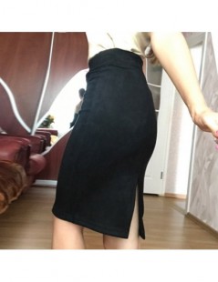 Skirts Women Skirt Spring Autum Office Lady Sexy Thicken Stretchy Bodycon Knee Length Pencil Skirts Plus Size - Army Green - ...