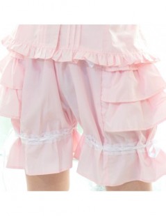 Shorts Sweet Layered Lolita Shorts/Cosplay Bloomers with Ruffles - Pink - 4N3801077437-5 $22.82