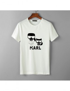 T-Shirts Karl Lagerfeld T Shirt women Unisex couple clothes graphic tees cat animal print Vogue bts tshirt femme streetwear k...