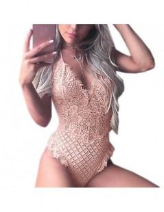 Bodysuits Cut Out Lace Bodysuits Solid Body Top Romper 2019 Women Jumpsuits V Neck Sexy Overall Feminino Beach Summer Playsui...
