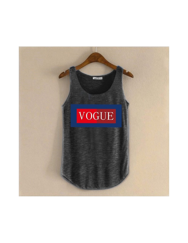 Tank Tops 2018 New Summer Vogue Slogan Printed Tank Top Womens Bamboo Cotton Breathable Fitness Sleeveless Crop Top Shirts Fo...