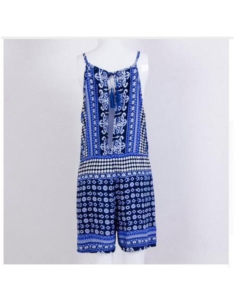 Rompers 2018 New Jumpsuit Womens Summer Playsuit Casual Sexy Womans Sleeveless Beach Rompers Womens Print Jumpsuit Loose Mini...