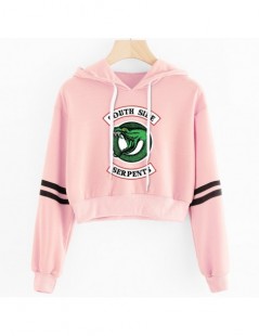 Hoodies & Sweatshirts 2019 Sexy Crop top Harajuku Kawaii Hoodie RIVERDALE South Side Serpent Print Hot Female Pink Korean Sty...