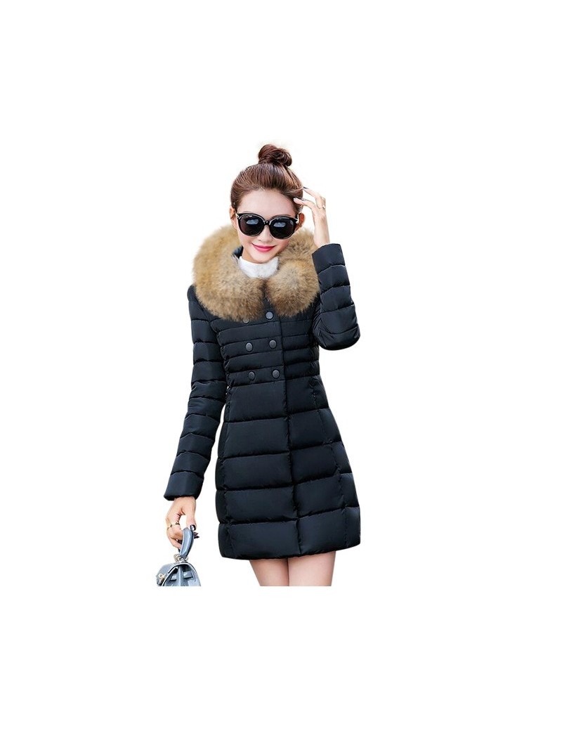 Parkas womens winter jackets and coats 2019 Parkas for women 4 Colors Wadded Jackets warm Outwear With a Hood Large Faux Fur ...