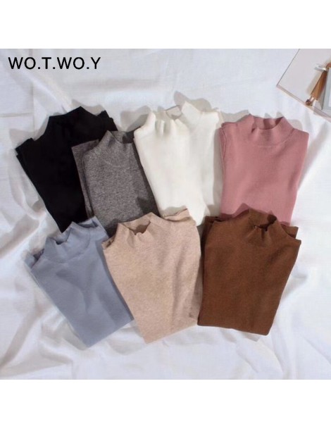 Pullovers 2018 Cashmere Knitted Women Sweater Pullovers Turtleneck Autumn Winter Basic Women Sweaters Korean Style Slim Fit B...