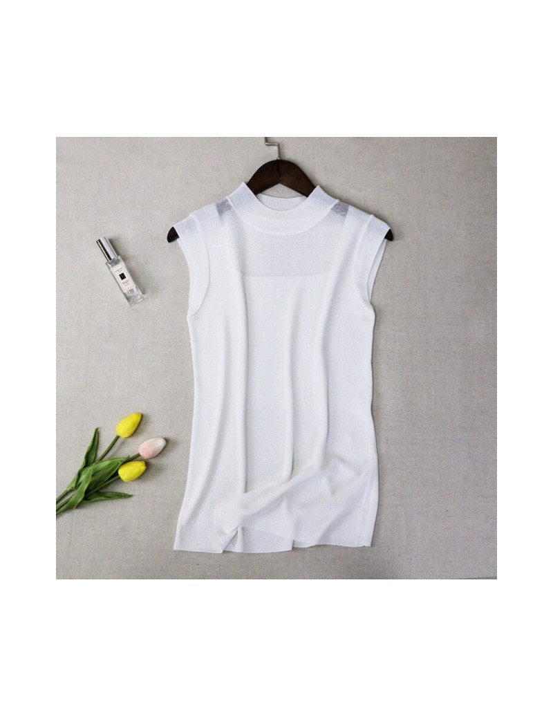 Tank Tops Women Sexy Top Multicolor Sleeveless Summer Sexy Round Collar Vintage Tank Top Femme - White - 50111215828578-8 $16.79