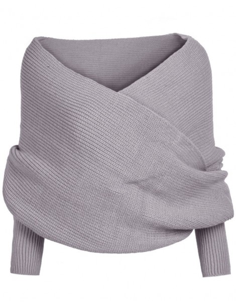 Shrugs 2018 Women Long Sleeve Loose Cardigan Knitted Sweater Jumper Knitwear Outwear Coat - Gray - 493907292190-2 $30.83