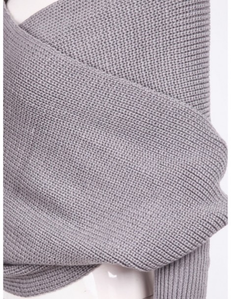 Shrugs 2018 Women Long Sleeve Loose Cardigan Knitted Sweater Jumper Knitwear Outwear Coat - Gray - 493907292190-2 $30.83