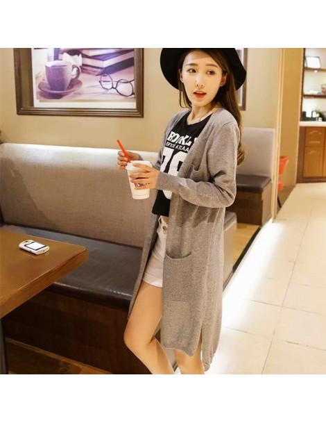 Cardigans 2017 sale fashion high quality cashmere long cardigan women v Collar new design genuine goods low price Solid color...